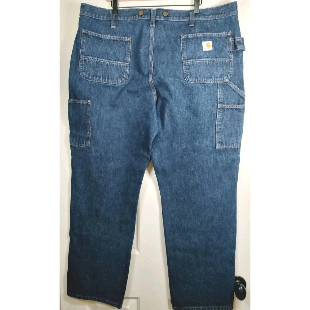 Carhartt Utility Logger Denim Jeans Men 42x32 (31)Relaxed Fit Rugged Flex